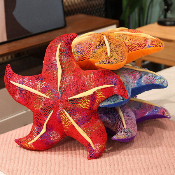 Sea Star Doll Elastinen Monitoiminen Miellyttävä Kosketus Simuloitu Meritähti Tyynynukke sohvan koristeluun (45cm, Purppura)