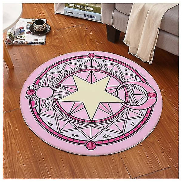 Anime Sakura Magic Array Matta（100cm，Svart vit）