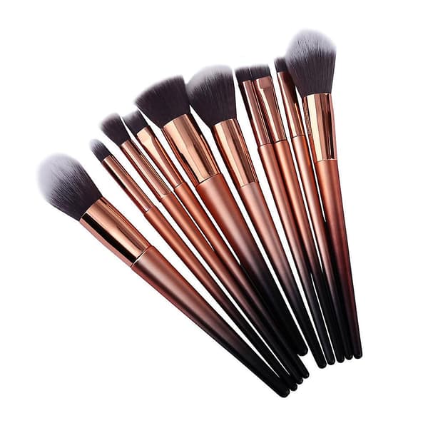 Sminkborste set (guld svart 10 st)