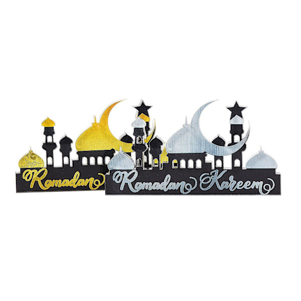 Pöytäkoriste hopea käsityö uusi tyyli lahja kaunis akryyli täydellinen festivaalitunnelma kultainen Ramadan koristeet（hopea）