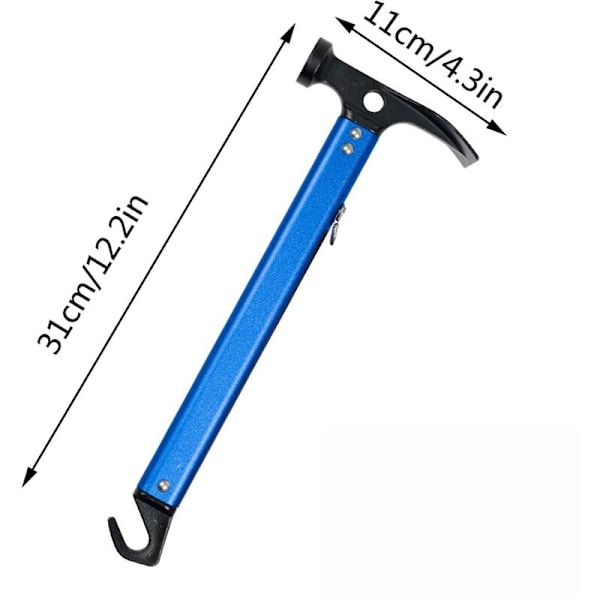 Aluminium Camping Hammer med Multi-Light Bärbar Hook