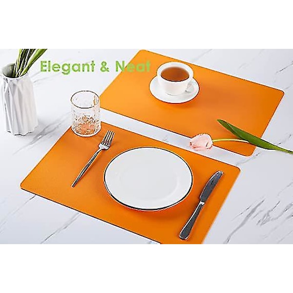4 st läderunderlägg (18x12 tum, orange)