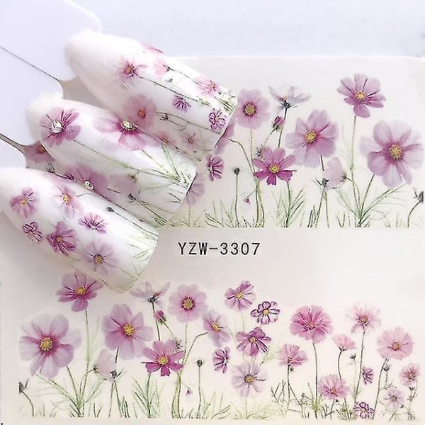 YZW 3307 1 arkki akvarelli kukka kukka kynsi tarra geelikääre Tarra manikyyri sisustus