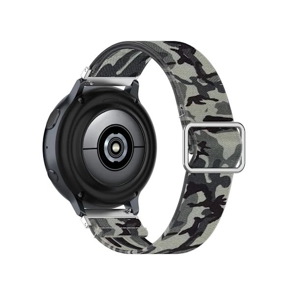 Kompatibel med Samsung Galaxy Watch Active2 Active Mjuk Elastisk Andningsbar Klockarmband Ersättning Kamouflage Grå Klockarmband färg grå
