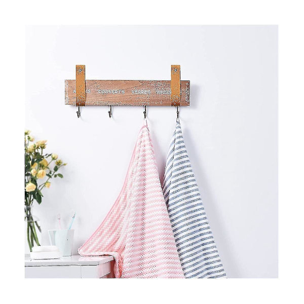 10 st väggkrokar, pu läder gardinstångshållare, läderhängande fäste diy krok vägg boho brun-YGWL