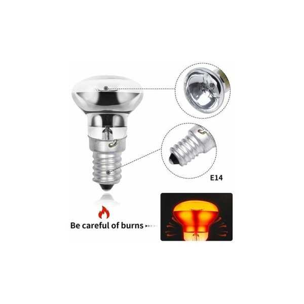 R39 E14 30W lavalampor, liten Edison-skruv SES-reflektor lavalampor, varmvita 2800K R39 dimbar (paket med 4)