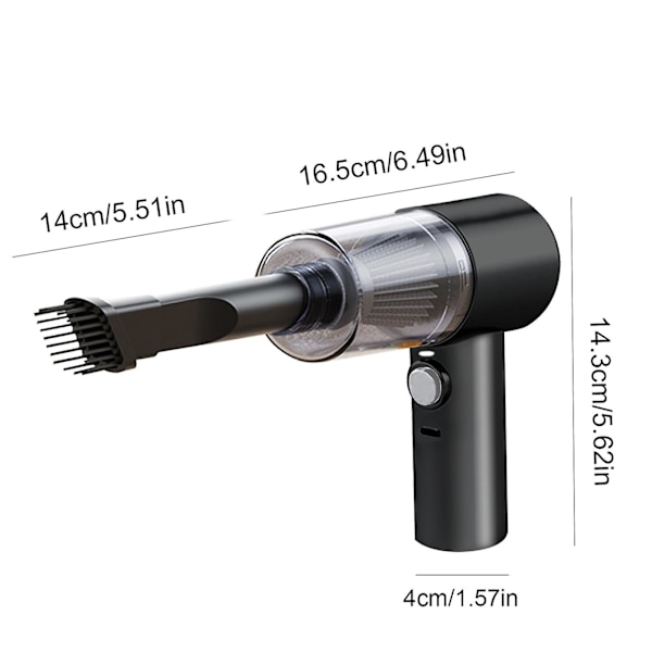 Handhållen bil dammsugare kraftfull sug liten bil dammsugare mini dammsugare med USB bärbar dammsugare（svart）