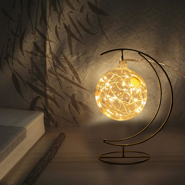 2023 Ny LED Önskeflaska Lampa med Månstativ, Kreativ Barnkalladspresent och Skrivbordsdekoration Prydnader（4，svart）