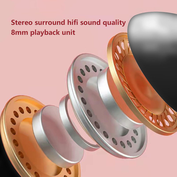 Rymdkapsel Sött Bluetooth-headset Silikon All-Inclusive Smart Brusreducerande Osynlig In-Ear Trådlöst Headset Svart（Svart）