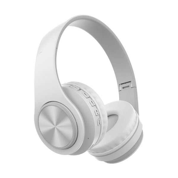 Headset Bluetooth hörlurar Brusreducering Plug-in Stereo Trådlöst Headset Vit（Vit）
