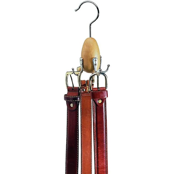 Bälte med krokar - Praktisk slipshållare för bälten, handväskor, smycken, halsdukar, halsband (ljus, mörk färg)