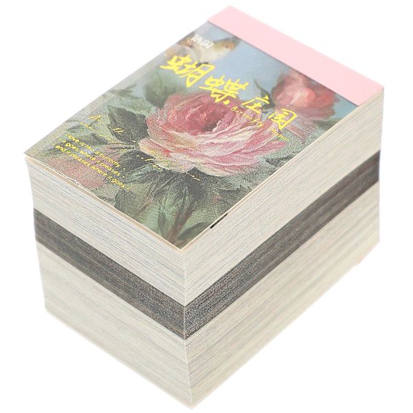 Bok retro anteckningsblock dekorativt blockpapper dagbok dekorativt papper (6X4 cm, som visas i figur 2)