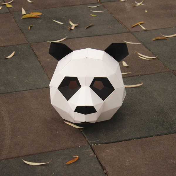 Cosplay-masker Pandabjørnekostume Kuglehætte 3D-papirmodel Pædagogisk legetøj til børn