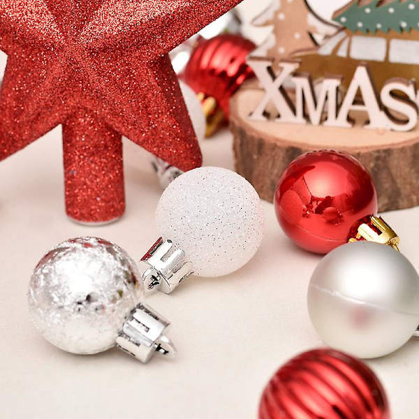 30 st julgranskulor julgransprydnader för jul (röd guld)