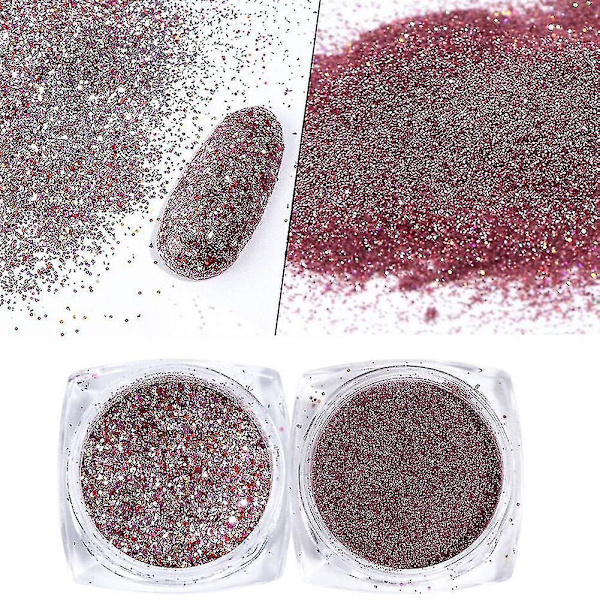 Nagelkonst Paljetter Glitter, 8 Lådor/set Ros Guld Rosa Nagel Flakes Färgglada Blandade Nagel Glitter