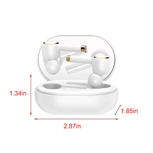 Trådlösa Bluetooth-hörlurar In-Ear Binaural True Stereo Brusreducering Rörelse Automatisk ihopparning Bluetooth-hörlurar Vit（Vit）