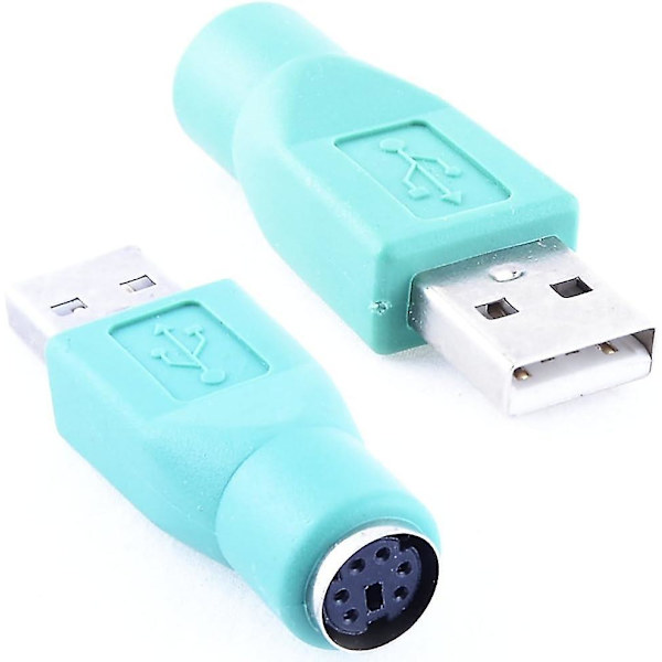 Usb Han Til Ps2 Hun Adapter, Konverter Stik, Grøn