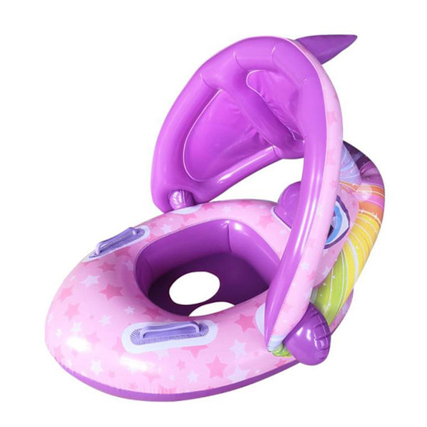 Ny baby float med baldakin - 6-24 måneder, baby svømme float med splash & play aktivitetscenter sikkerhedssæde（Grøn）