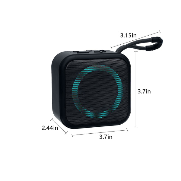Trådlös Bluetooth-högtalare, liten och lätt att bära, 1200 mAh stor kapacitet varar längre samtalsfunktion (svart)