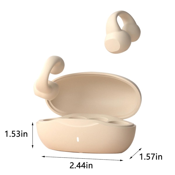 Clip-On Ear Bluetooth Headset 9D Stereo Surround Sound Bluetooth Headset 20240529（Gul）