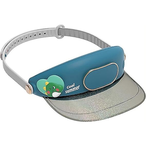 Fläktkylningskeps Fläktkeps Solhatt Utomhus Snapback Kep Justerbar Sommarhatt Solskydd Solenergihatt(cyan)