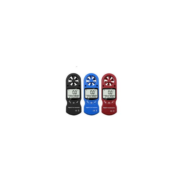 Multifunktionell handhållen digital mini termo-hygrometer anemometer, röd