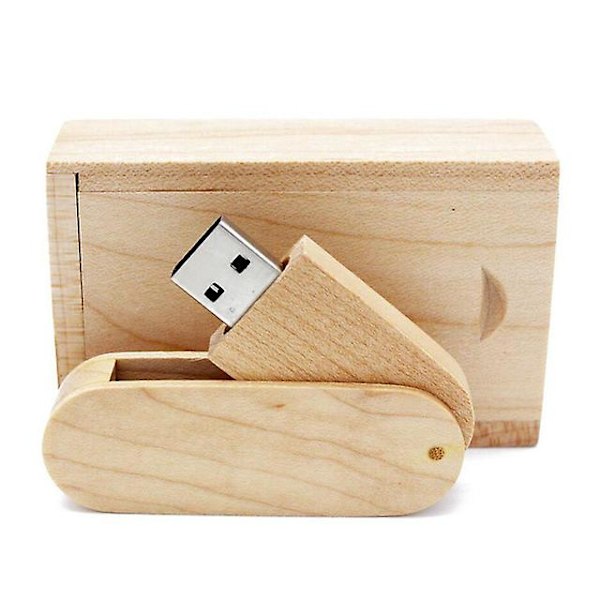 Usb Flash Drive, premium Usb2.0 Flash Drive, 16gb/32gb Massivt træ Usb Flash Drives Høj hastighed Data Storage Memory Stick Pendrive Med æske