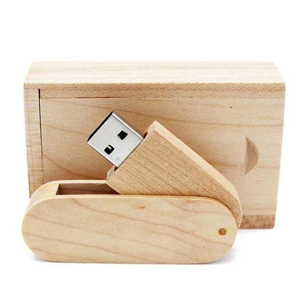 Usb-minne, premium Usb2.0-minne, 16gb/32gb massivt trä Usb-minnen Hög hastighet Datalagring Minneskort Pendrive med låda