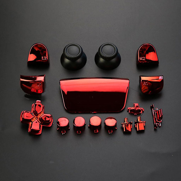 Hemknappalternativknappar Full Set Knappar Reparationsdelar D-pad R1 L1 R2 L2 Set (Rosröd)