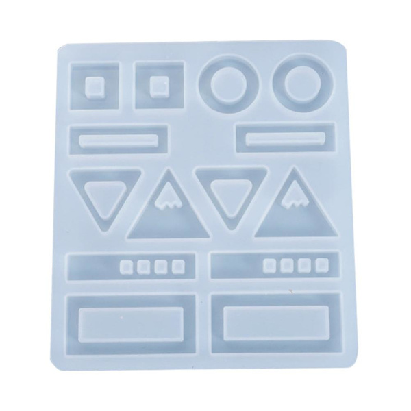 2 st Silikontåliga Örhänge Berlock Gjutform Smyckestillverkning Gjutform DIY Epoxiharts Gjutform (9.8X11X0.4cm, Vit)
