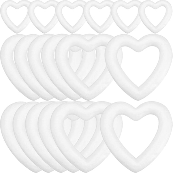 18 kappaletta vaahtomuoviseppeleitä, jotka tekevät tyhjiä vaahtomuovia hääjen ystävänpäivän juhlakoristeeksi (13,50 x 13,50 x 2,50 cm, valkoinen)