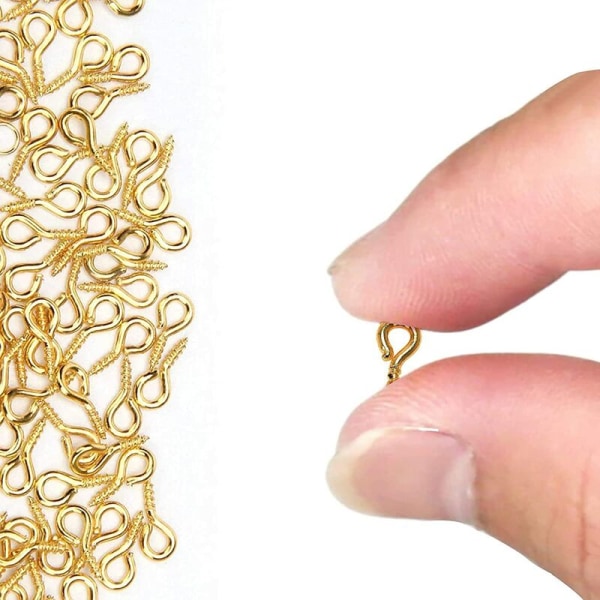600 st små ögleskruvar, minimetallögleskruvar, ögleskruv genom krokögla självgängande ögleskruvar för hem-DIY-projekt smyckestillverkning Bric