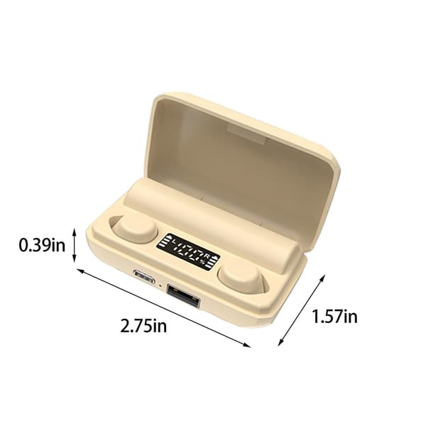 Digital Power Bluetooth-headset Mini osynlig binaural sömn-headset ultralång räckvidd Bluetooth-headset（Beige）