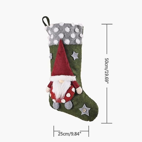 Jultomte Strumpa Hängande Prydnad Presentförpackning Dekor(grön)(1st)