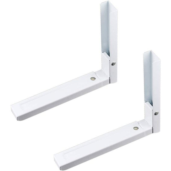 2-pack mikrovågsugnsväggfäste, mikrovågsugnsställ, universellt mikrovågsugnsfäste med 6 skruvar för att stödja mikrovågsugn (vit)