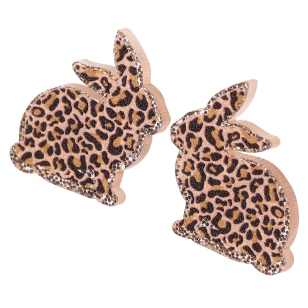 Par örhängen påskhare flickörhängen mångsidig örhänge dekoration (2,1X1,9 cm, leopardmönster)