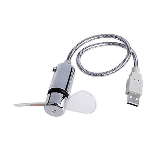 Mini USB-driven LED-blinkande realtidsdisplayfunktion klockfläkt（A）