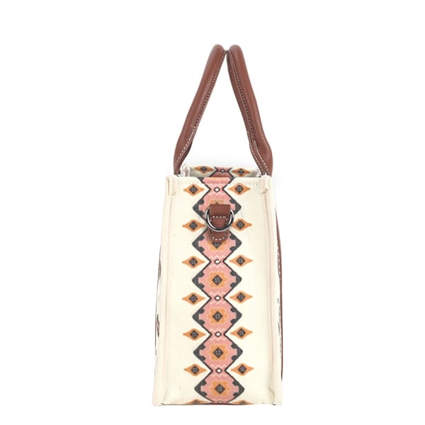 Tote-veske for kvinner, Aztec-håndvesker, Western-vesker, Boho-skulderveske, rask frakt (S, Off-white)