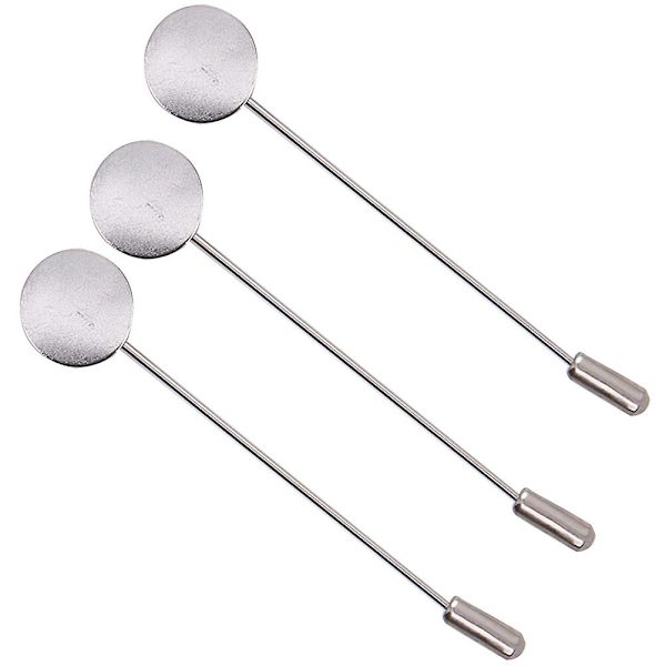 50-pack Mode Rundbricka Säkerhetsnålbricka DIY Broschnålssats Slips Hatt Sjal Badge Lämplig för DIY Smycken Tillbehör (Silver) (Man, Silver)