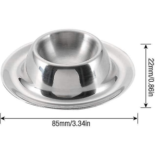 Rustfritt stål eggkopp egg holder sett med 6 eggkopp sett polert stabelbar