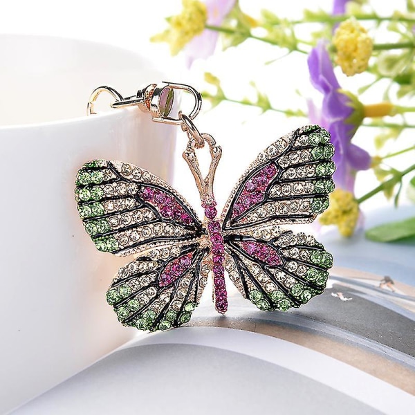 Nøkkelring Creative Butterfly Full Diamond Alloy Nøkkelring Anheng Mote Bag Anheng Tilbehør