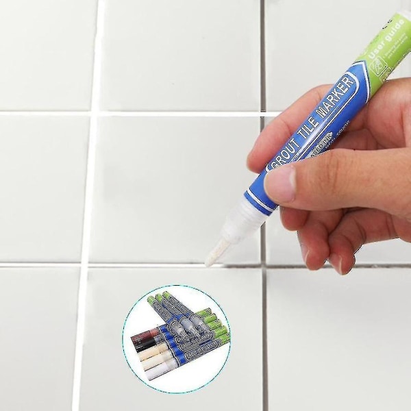 Tile Grout Penner Vanntett Tile Gap Repair Pen Refill Grout Pen Muggsikker vegg høy kvalitet (grå)