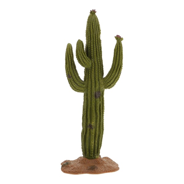 1 styk simuleret miniature kaktus dekoration sandbord kaktus model dekoration boligdekoration (14X5.7X5.7CM, grøn)