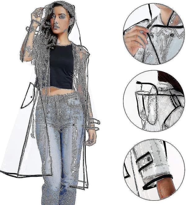 Vattentät regnrock Lätt packbar regnrock Transparenta regnponchos