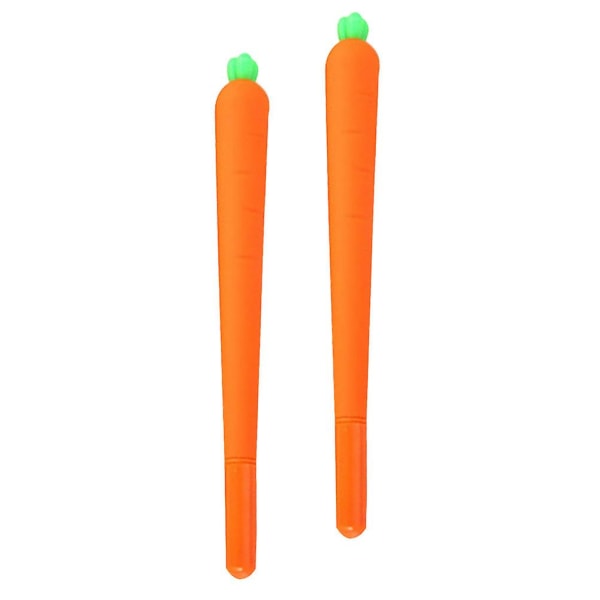 2-pack morotsgelpennor, söta silikonkulspetspennor för studenter (15,2 x 2 cm, orange)