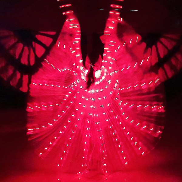 Myydyimmät led-valot vatsatanssisiivet - Glow Angel Dance Wings aikuisille ja lapsille moniväriset (punaiset)