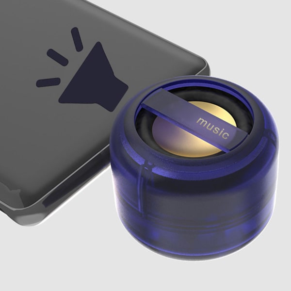 Mini bärbar högtalare, 2W mikrofonhögtalare linjeingångshögtalare, 250mAH kapacitet typ-c plug-in litet ljud för mobiltelefoner（Blå）