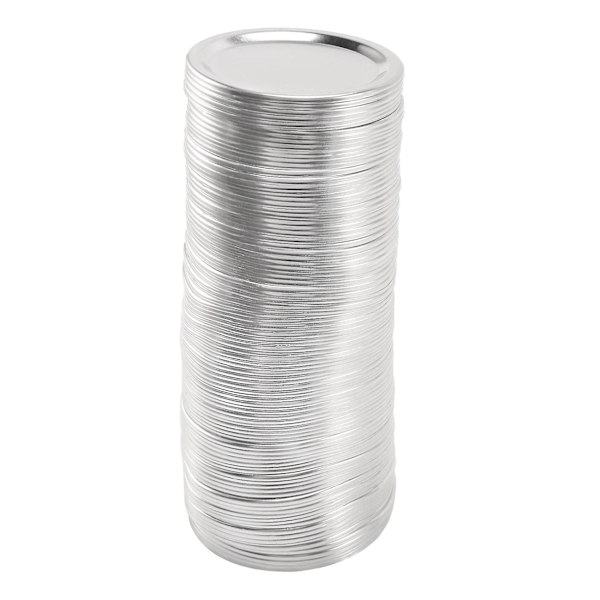 100 st vanliga munstycken 70 mm burk konserveringslock, återanvändbara läckagesäkra split-typ silverlock med siliko