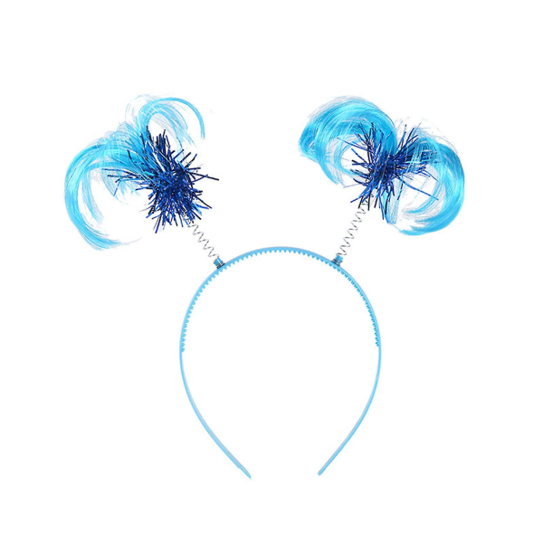 Blå fjäderhuvudbopper för Halloween Cosplay Party, Ponytail Costume Headband Accessory（Blå）