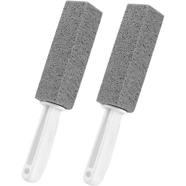 2 st Pimpsten Rengöringsborste, Toalettborste med Handtag, Rengör Stark Smuts och Hår, Lämplig för Kök/Grill/Badrum/Toalett/Simbassäng